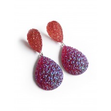 Big Red Earring, Contemporary Earring, Big Drops,  